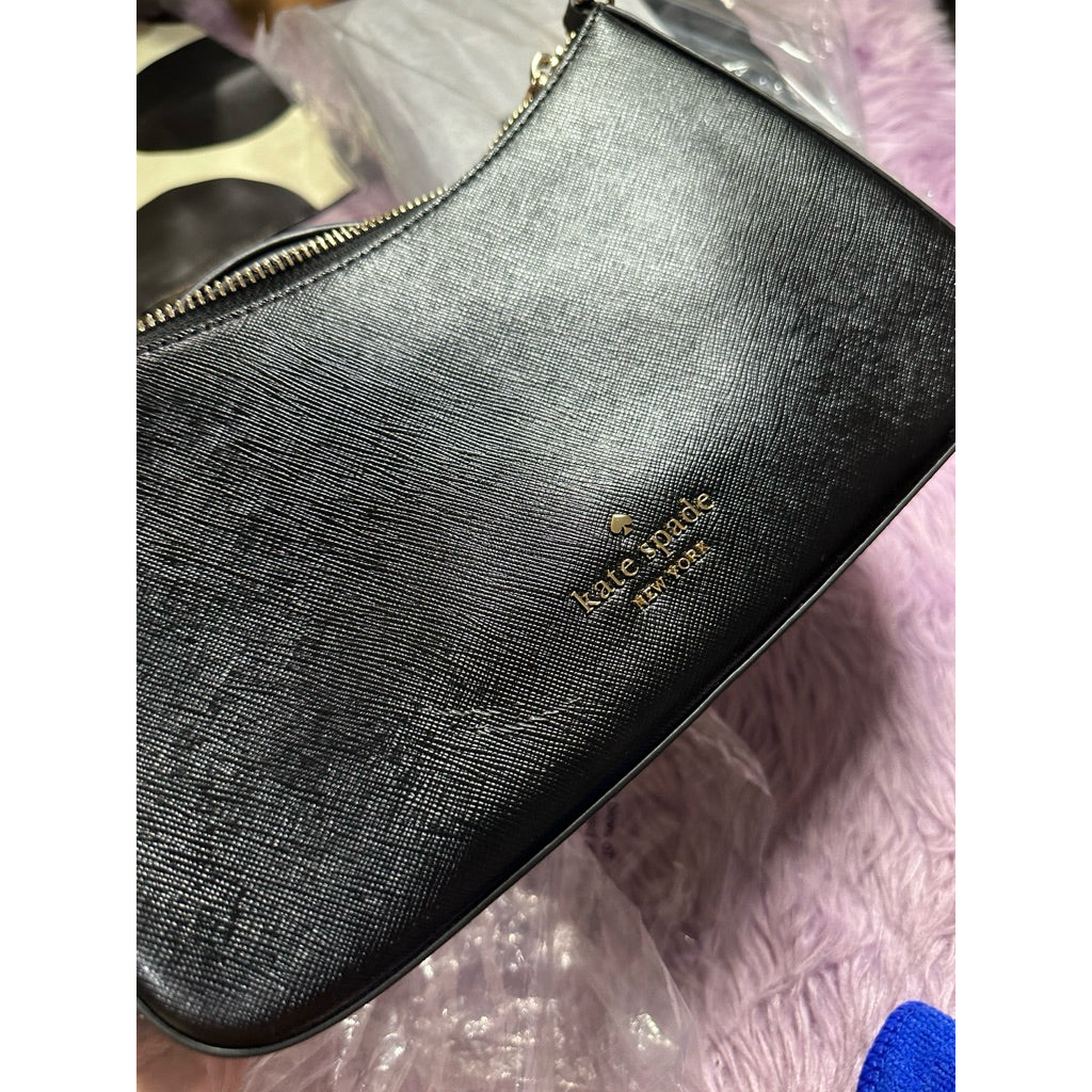 ORIG & IMPORTED KS Madison Saffiano Leather Convertible Crossbody Bag Black