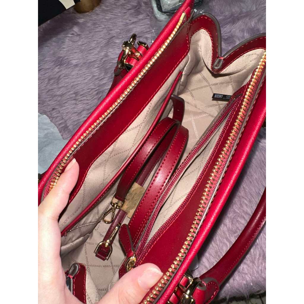 ORIG & IMPORTED MK Retail Marilyn Medium Saffiano Leather Satchel Red Bag