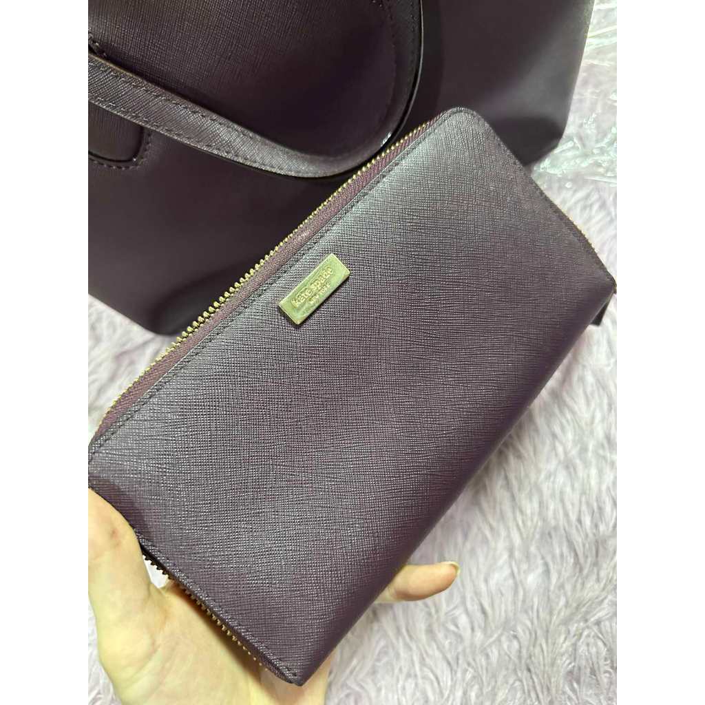 ORIG Preloved KS Laurel Way Long Maroon Wallet