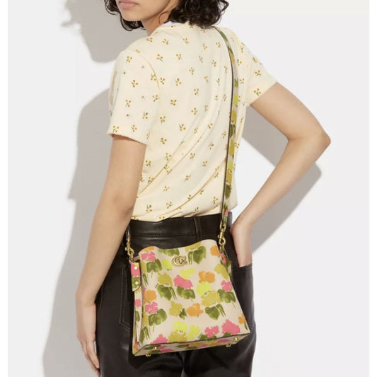 ORIG Preloved CCH  RARE Willow Bucket Yellow/Beige Bag with Floral Print