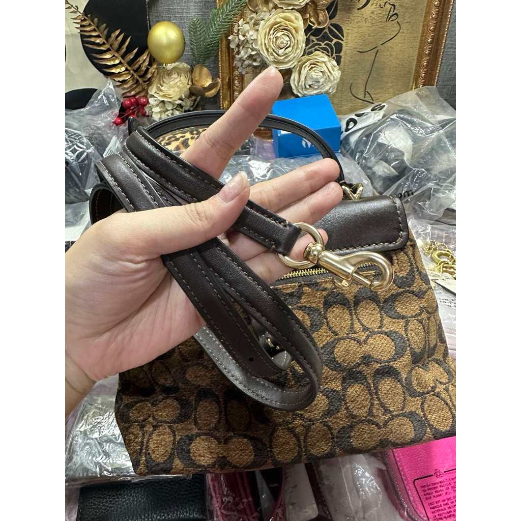ORIG & IMPORTED CCH Emory Top Handle Walnut Brown Bag In Signature Chenille