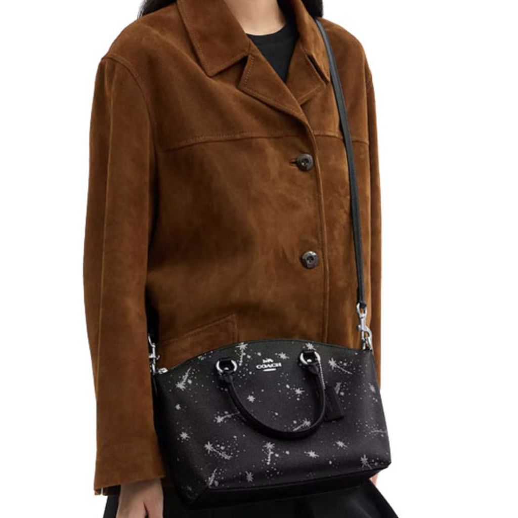 ORIG & IMPORTED CCH Sadie Satchel Black Bag With Star Print