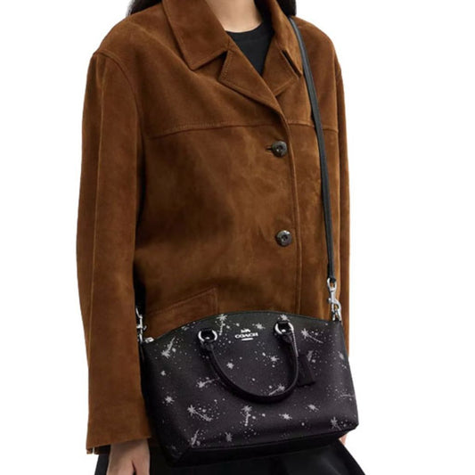 ORIG & IMPORTED CCH Sadie Satchel Black Bag With Star Print