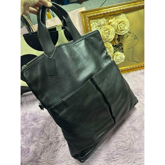 ORIG Preloved CCH Charles Foldover Tote Large Laptop Men Black Bag