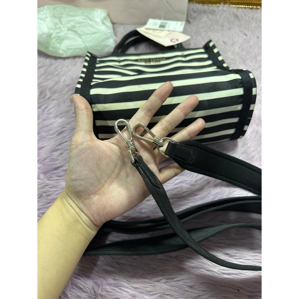 ORIG Preloved KS Retail The Little Better Sam Stripe Mini Tote Nylon Bag