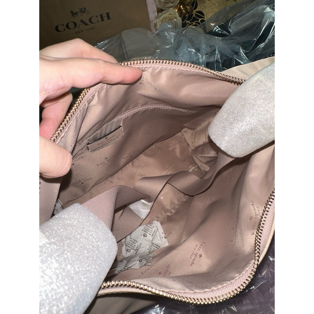 ORIG & IMPORTED KS Carter Nylon Large Convertible Crossbody Beige/Black Bag
