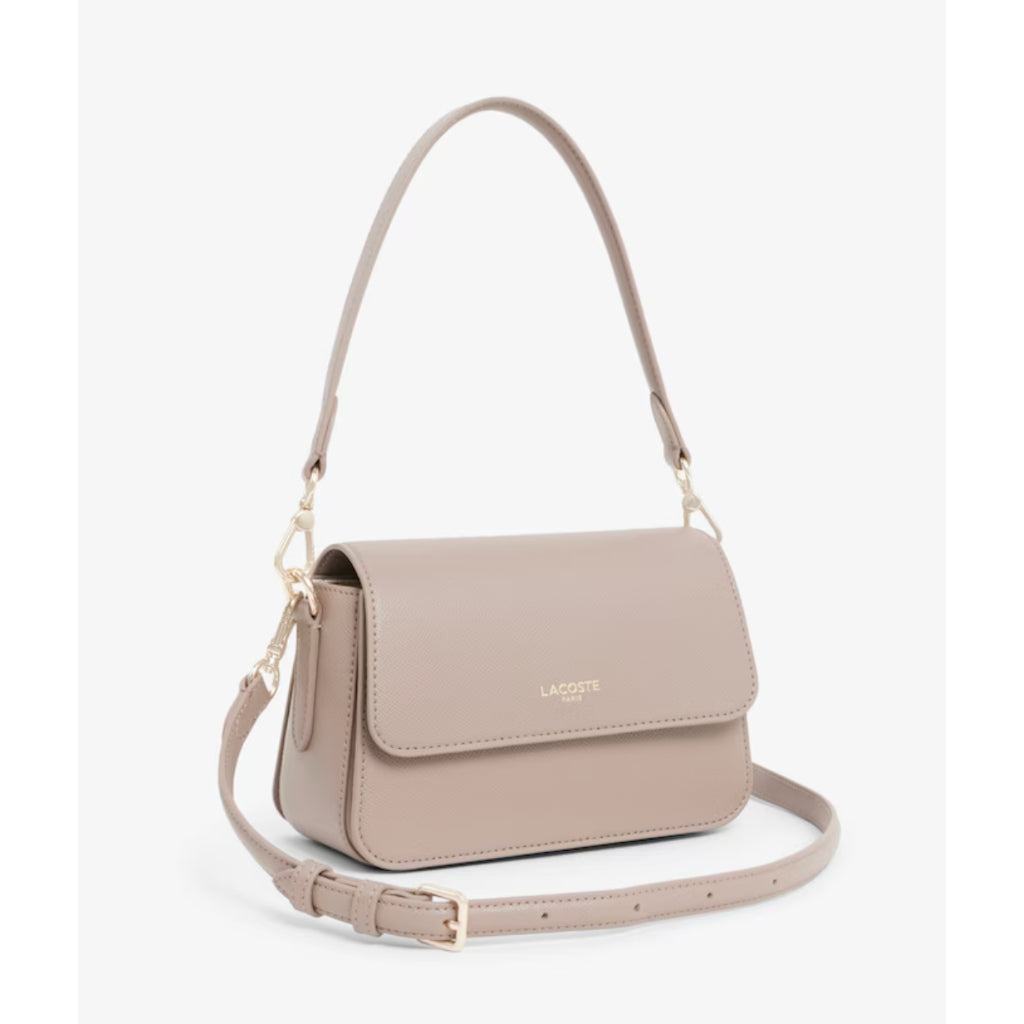 ORIG & IMPORTED Lacoste Champs-Élysées Shoulder Flap Taupe/Pink Bag