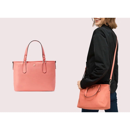 ORIG Preloved KS Retail Taylor Small Nylon Tote Crossbody Bag Coral Pink Peach