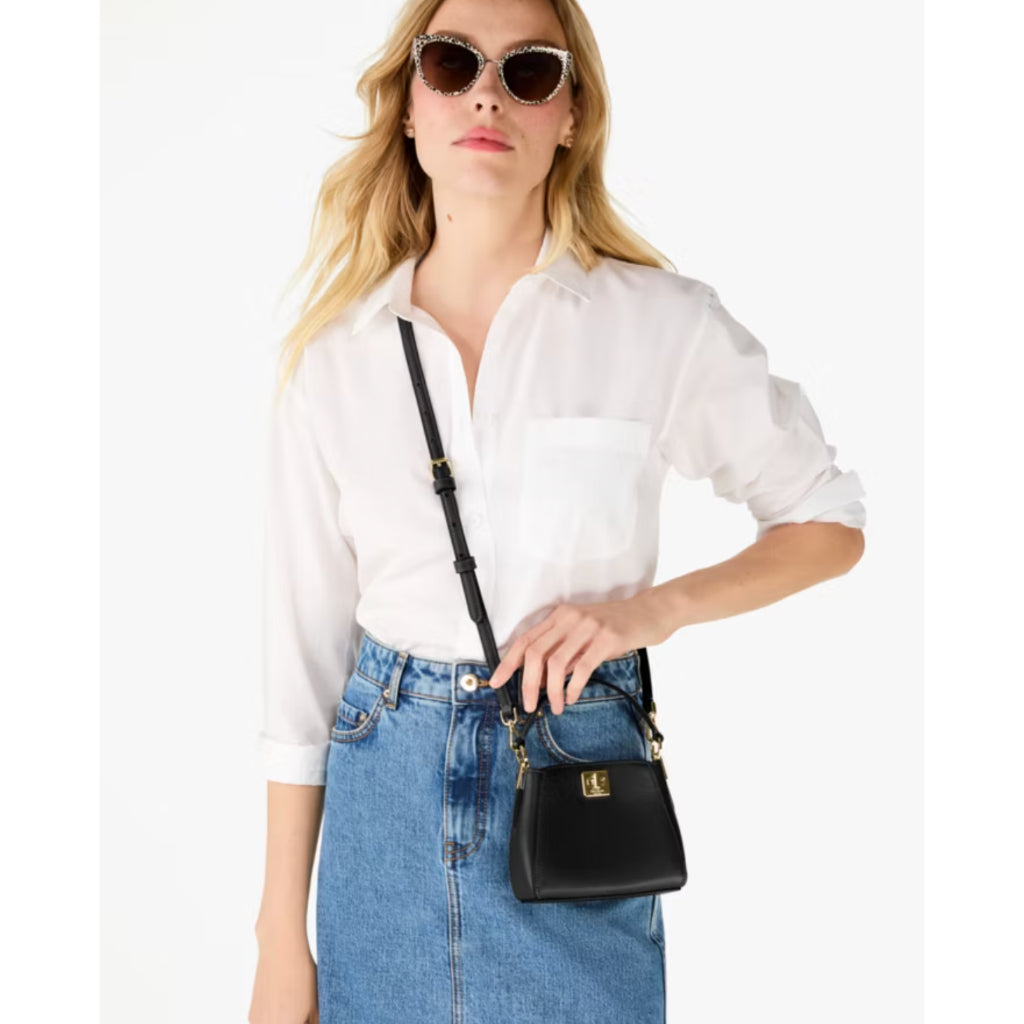 ORIG & IMPORTED KS Phoebe Mini Top Handle Crossbody Pink Black Bag