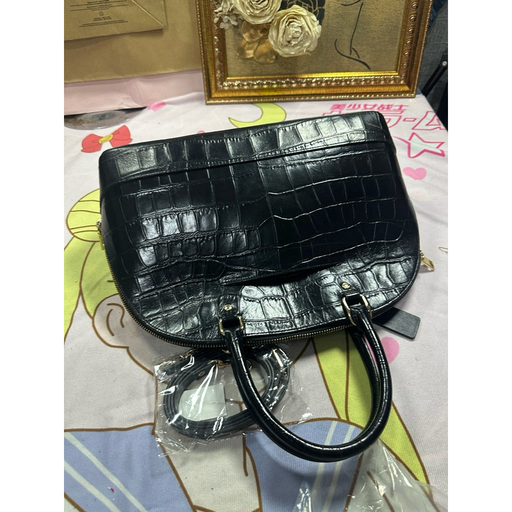 ORIG Preloved CCH Sierra Satchel Large Dome Black Croc Bag