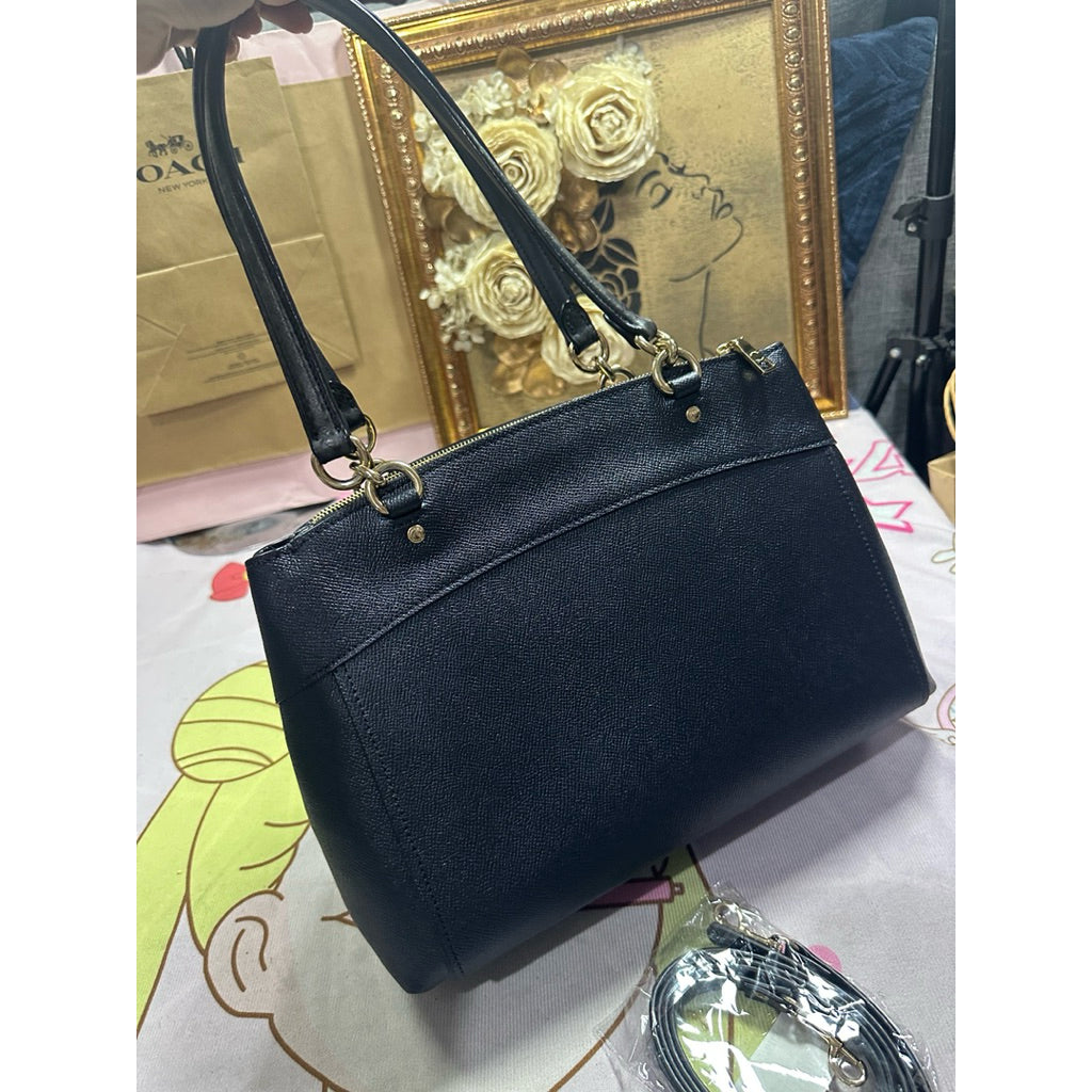 ORIG Preloved Coach Crossgrain Large Brooke Carryall Dark Blue Bag