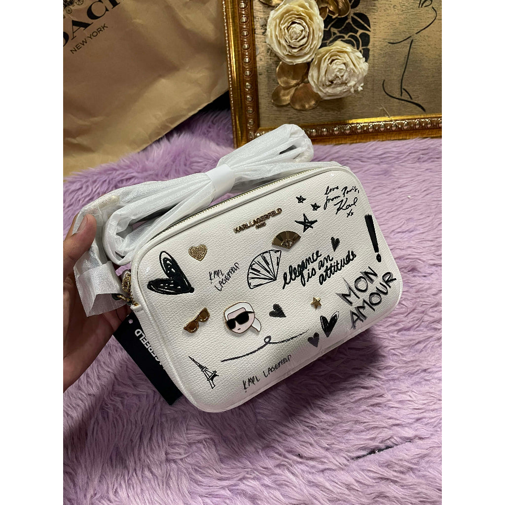 ORIG & IMPORTED Karl Lagerfeld KL Maybelle Crossbody Crossbody Double Zip Camera Bag