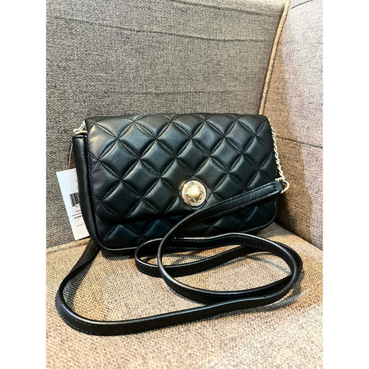 ORIG & IMPORTED KS Natalia Flap Turnlock Crossbody Small Bag in Black