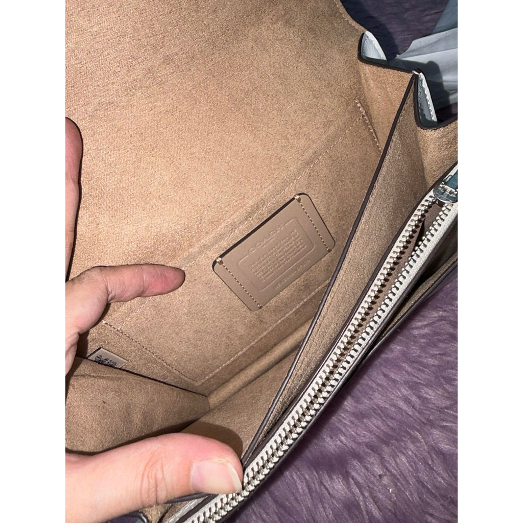 ORIG Preloved CCH Klare Crossbody White Shoulder Chain Bag In Signature Canvas