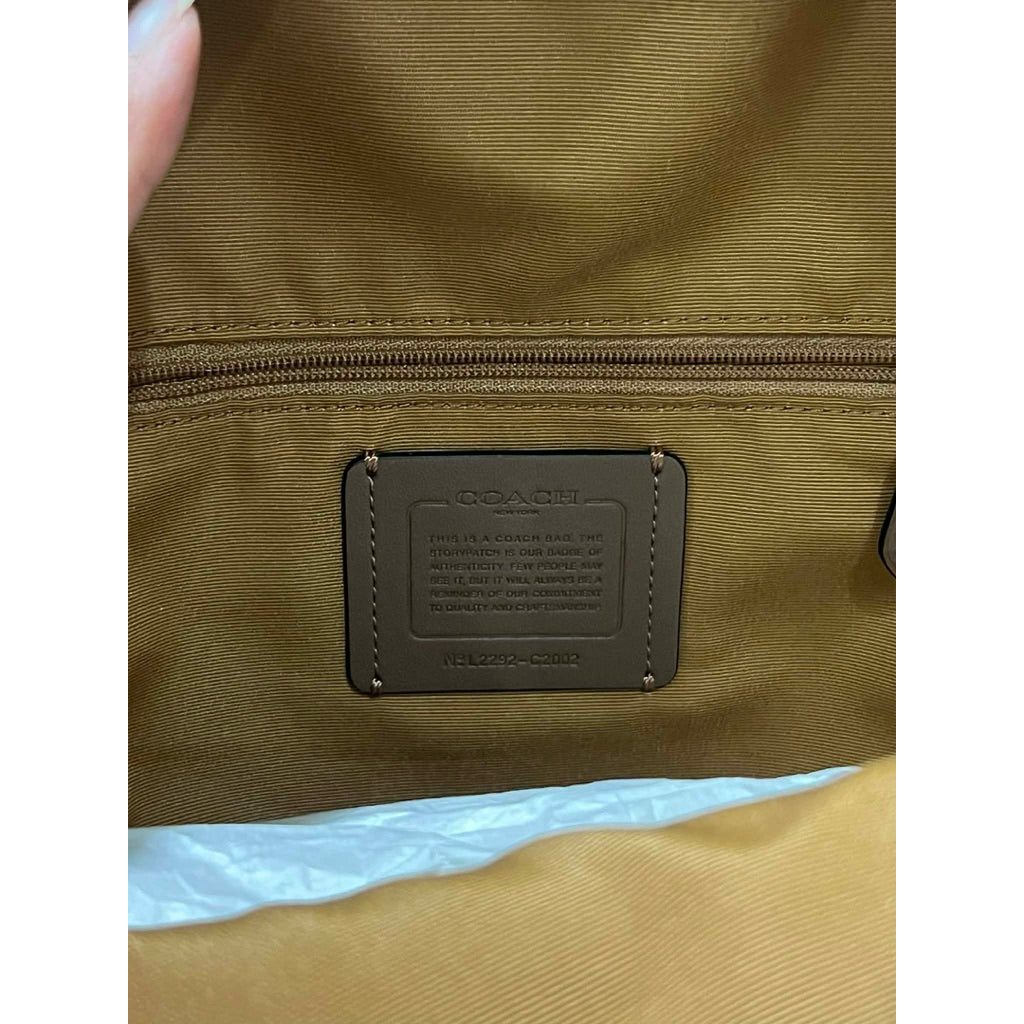 ORIG Preloved RARE Coach Jordyn Backpack In Blocked Signature Canvas Light Khaki Bag