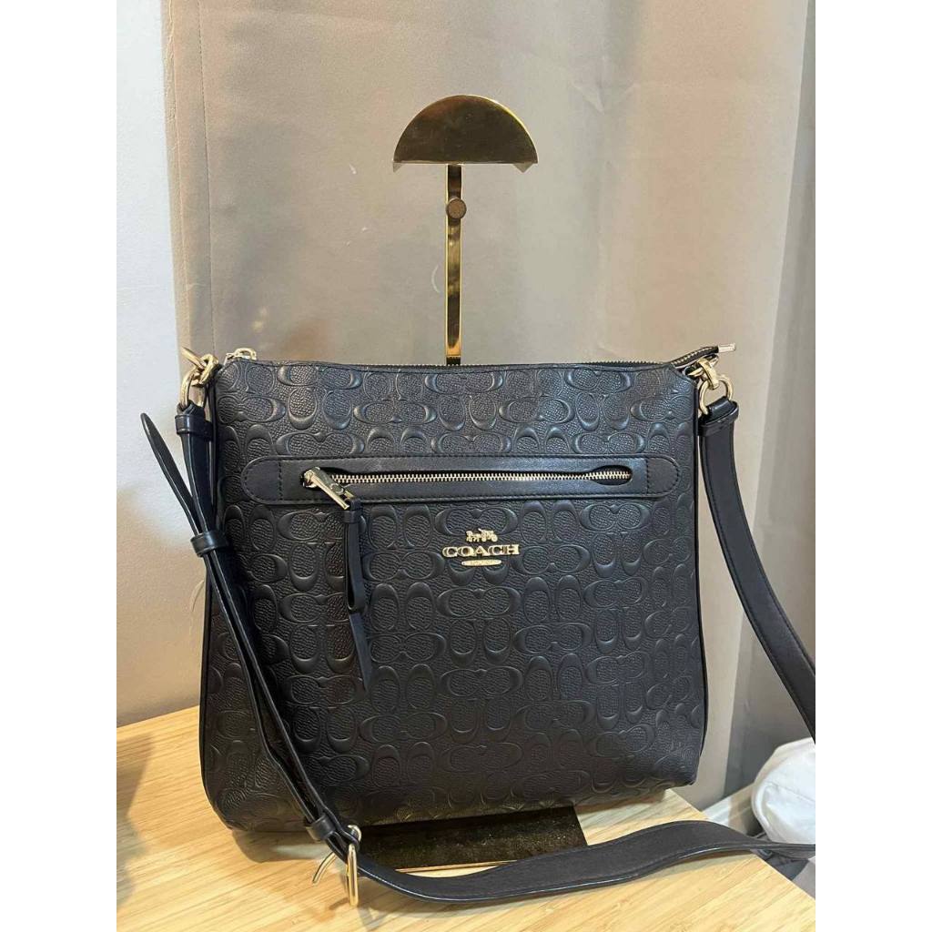 ORIG Preloved CCH Mae File Crossbody in Signature Leather Black Bag