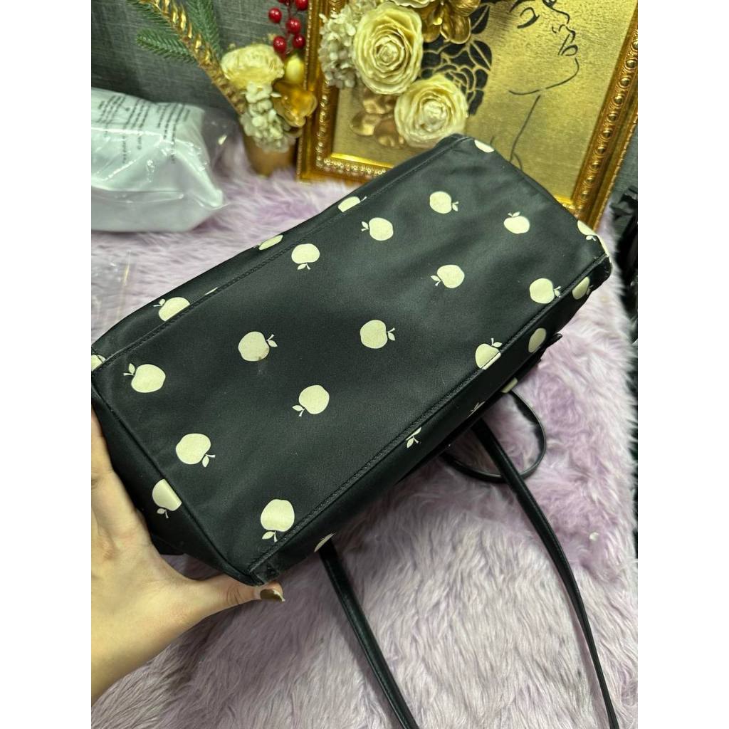 ORIG KS Chelsea Large Floral Nylon Black Tote Bag