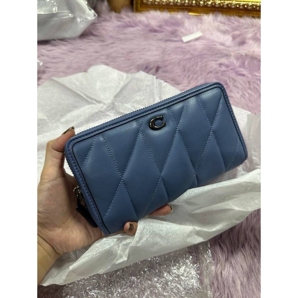 ORIG & IMPORTED CCH Accordion Zip Long Quilted Wallet Blue