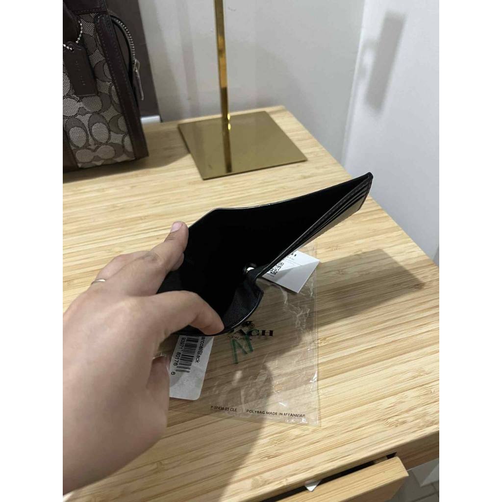 ORIG Preloved CCH Slim Billfold In Signature Canvas Men Black Wallet