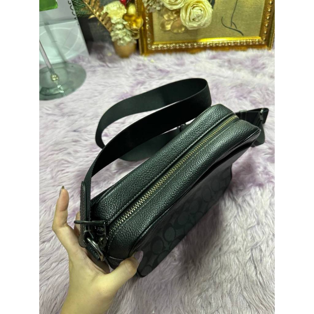 ORIG Preloved CCH Hudson Crossbody Men Black Bag In Signature Canvas