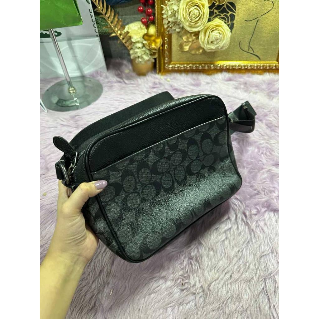 ORIG Preloved CCH Hudson Crossbody Men Black Bag In Signature Canvas