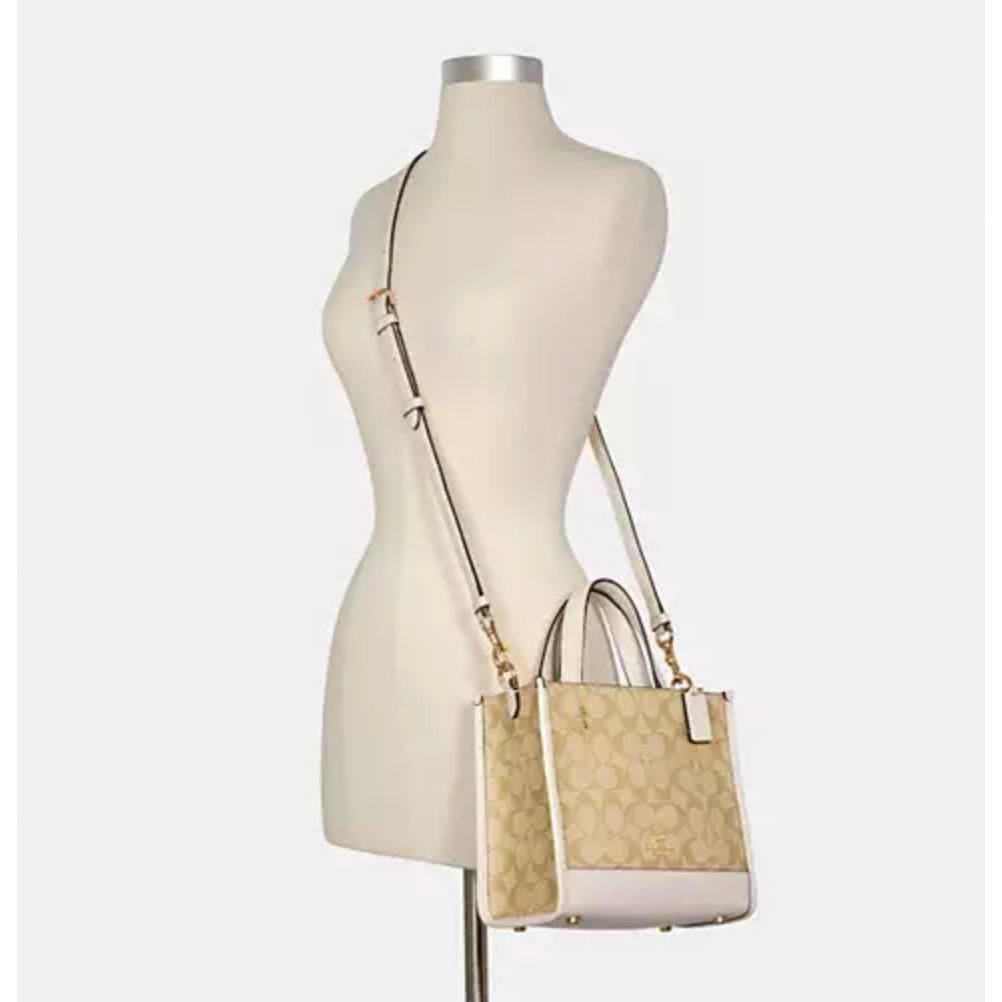 ORIG Preloved CCH Dempsey Tote Bag 22 In Signature Canvas Light Khaki