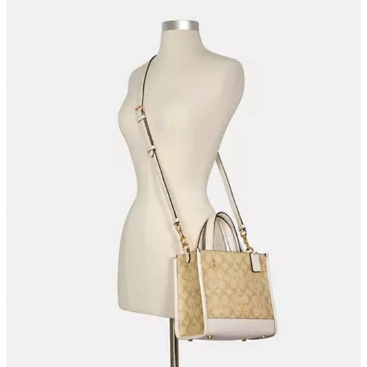 ORIG Preloved CCH Dempsey Tote Bag 22 In Signature Canvas Light Khaki