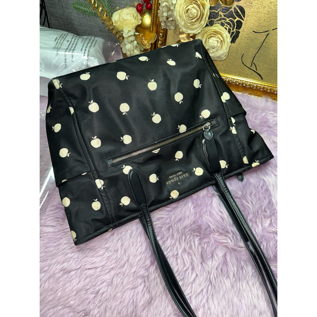 ORIG KS Chelsea Large Floral Nylon Black Tote Bag