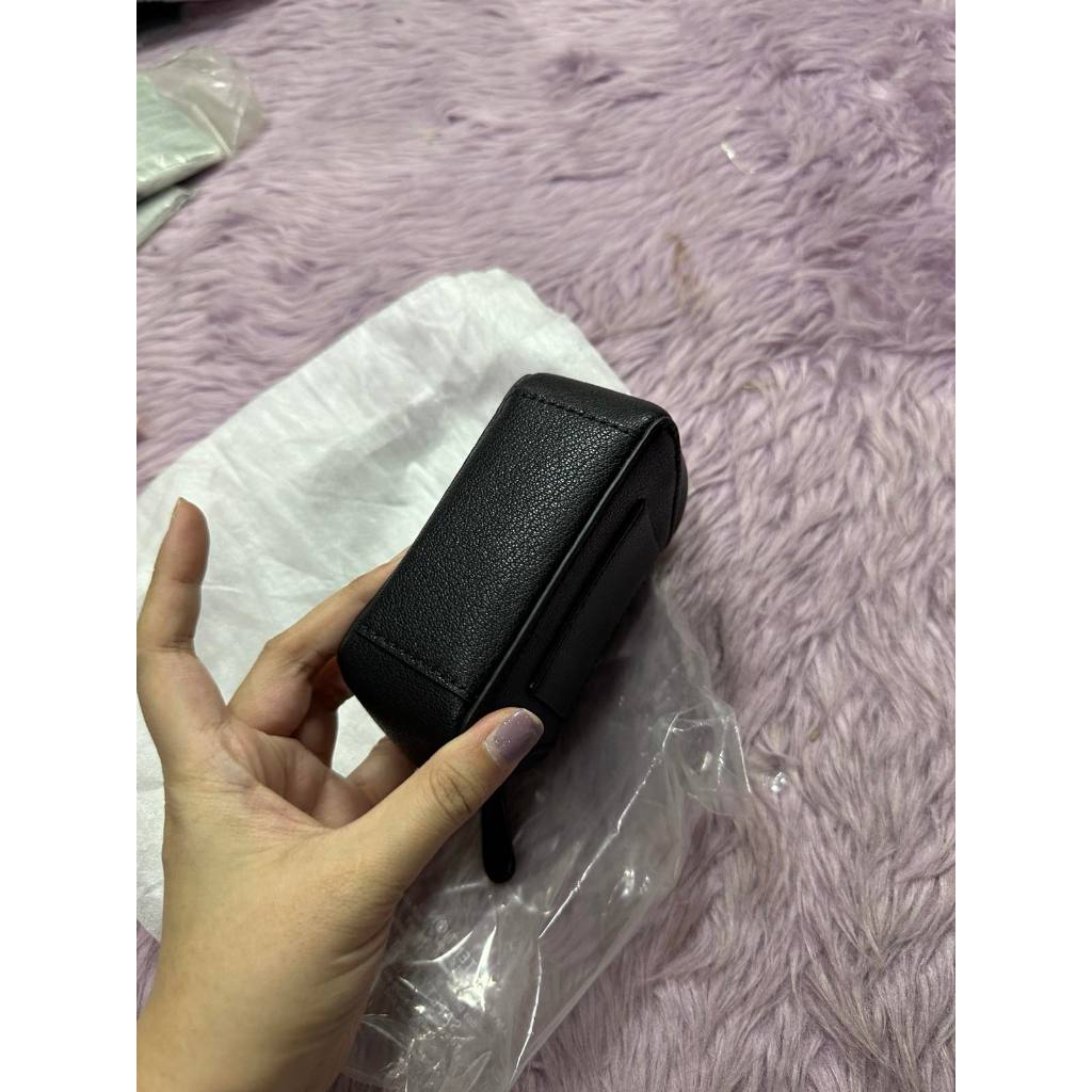 ORIG & IMPORTED MK Charlotte Small Pouch Key Fob Black Wallet Coin Purse