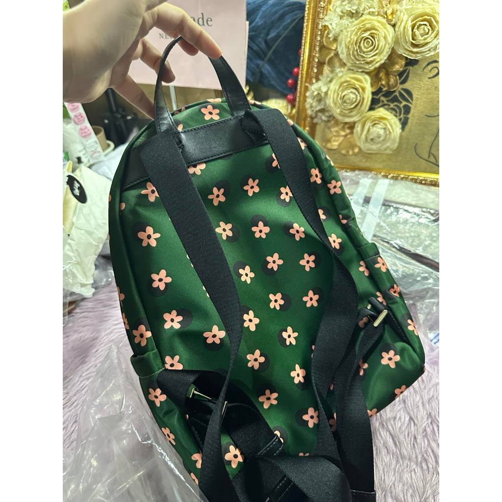 ORIG Preloved KS Chelsea Nylon Green Floral Medium Bag