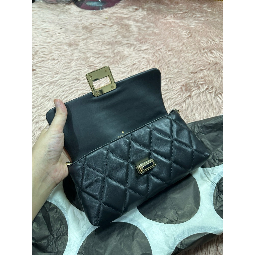 ORIG & IMPORTED KS Carey Quilted Mini Crossbody Black Shoulder Bag
