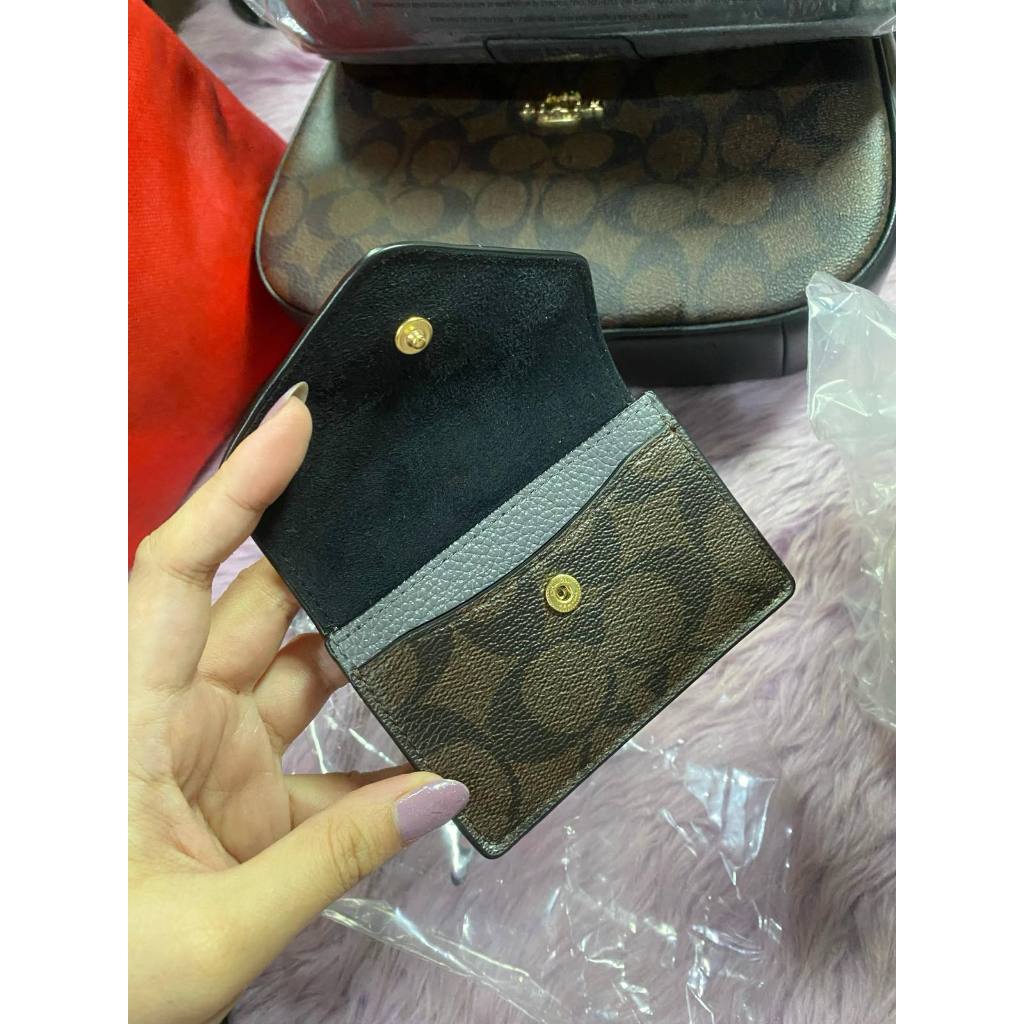 ORIG & IMPORTED CCH Card Case Small Flap Brown/Gray Wallet