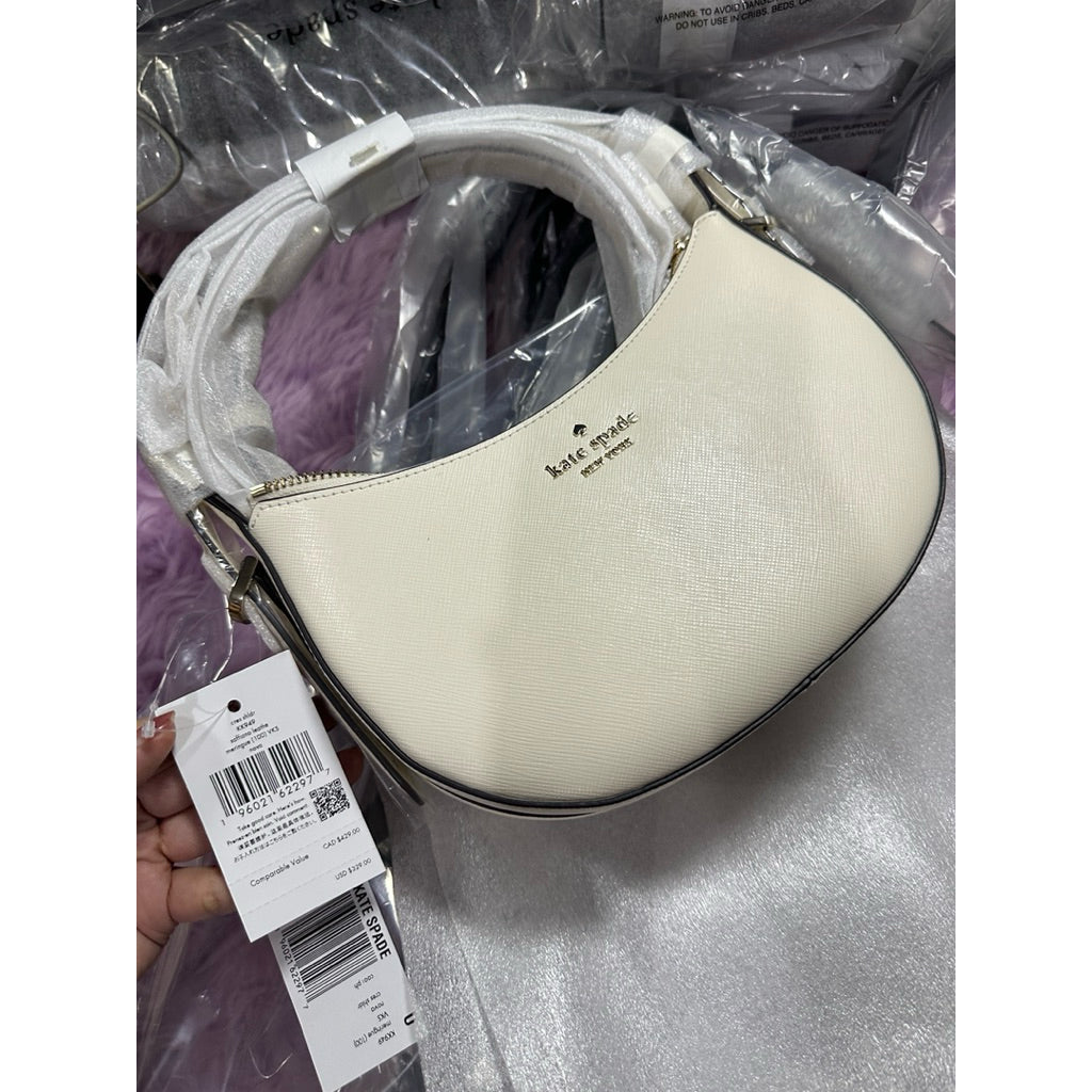 ORIG & IMPORTED KS Nova Crescent Shoulder Black White Bag