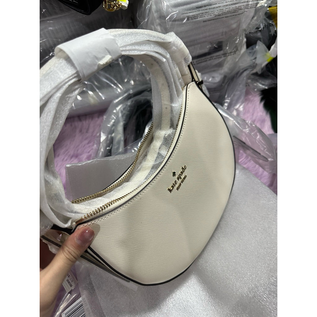 ORIG & IMPORTED KS Nova Crescent Shoulder Black White Bag