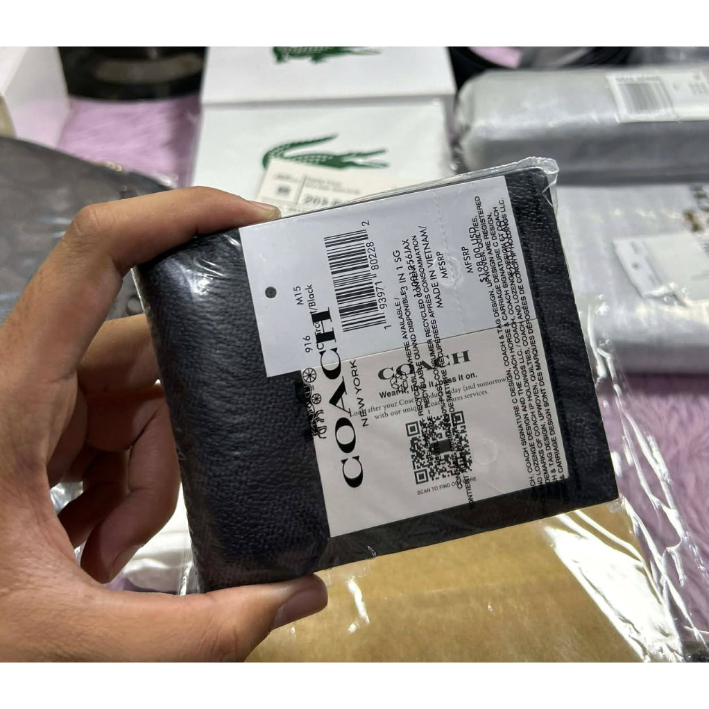 ORIG & IMPORTED CCH Compact Men Bifold Wallet Black/Brown
