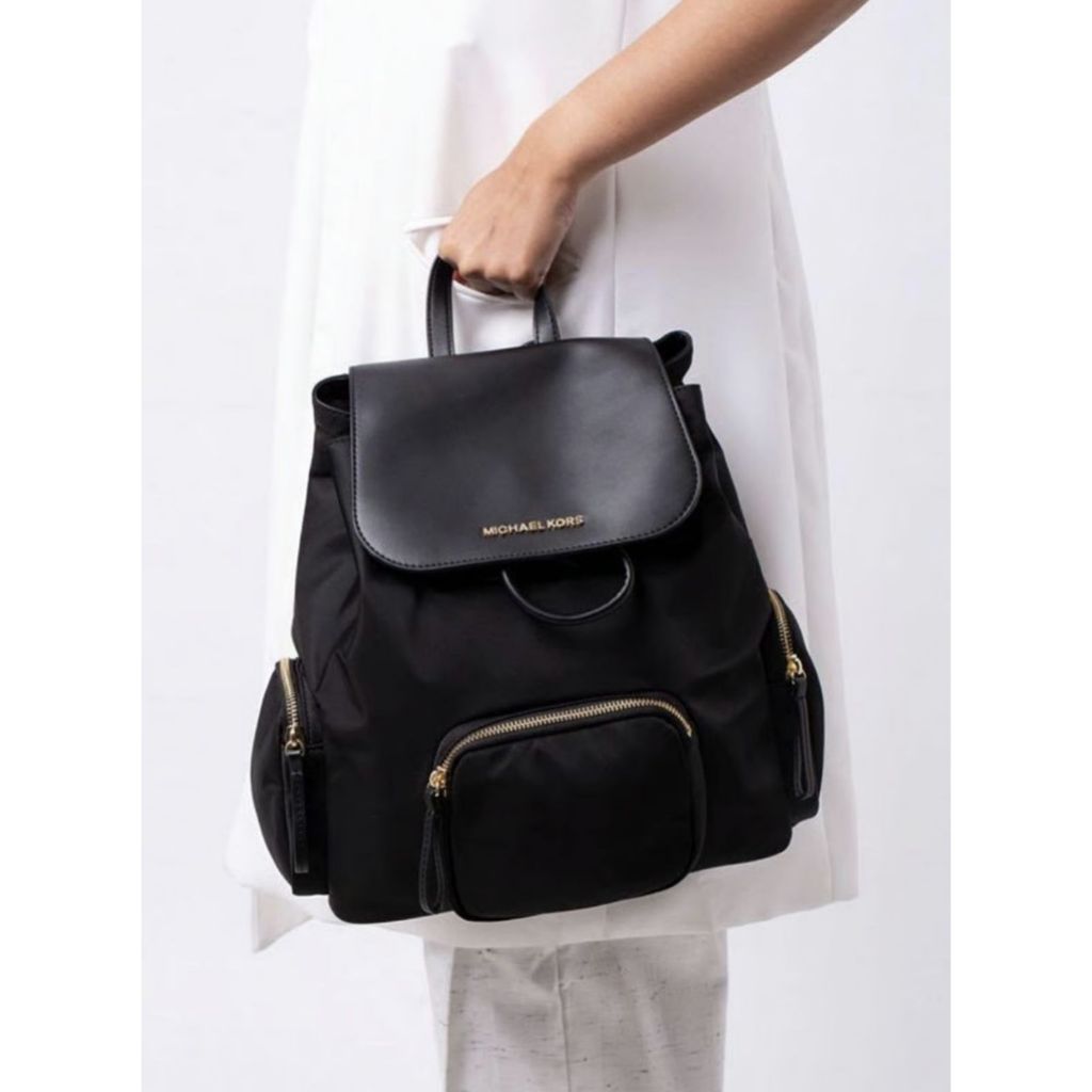 ORIG Preloved MK Cara Small Nylon Backpack Black Bag