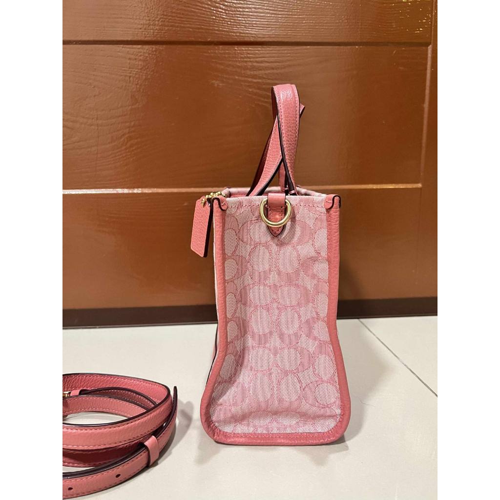 ORIG Preloved CCH Dempsey Tote 22 In Signature Jacquard Pink Small Bag
