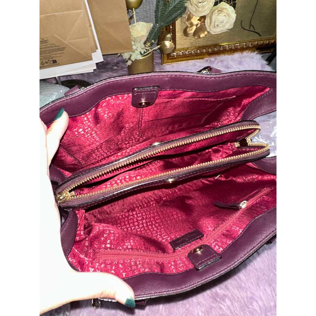 ORIG Preloved Kate Spade KS Evangelie Laurel Way Satchel Maroon Bag