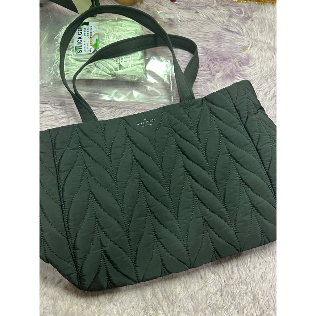 ORIG Preloved KS Jae Quilted Large Nylon Black Tote