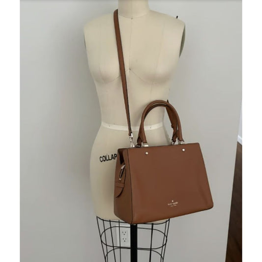 ORIG Preloved KS Leila Triple Compartment Satchel Crossbody Brown Bag