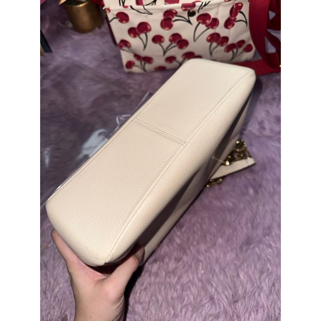 ORIG Preloved KS Carlyle Medium Shoulder White Chain Bag