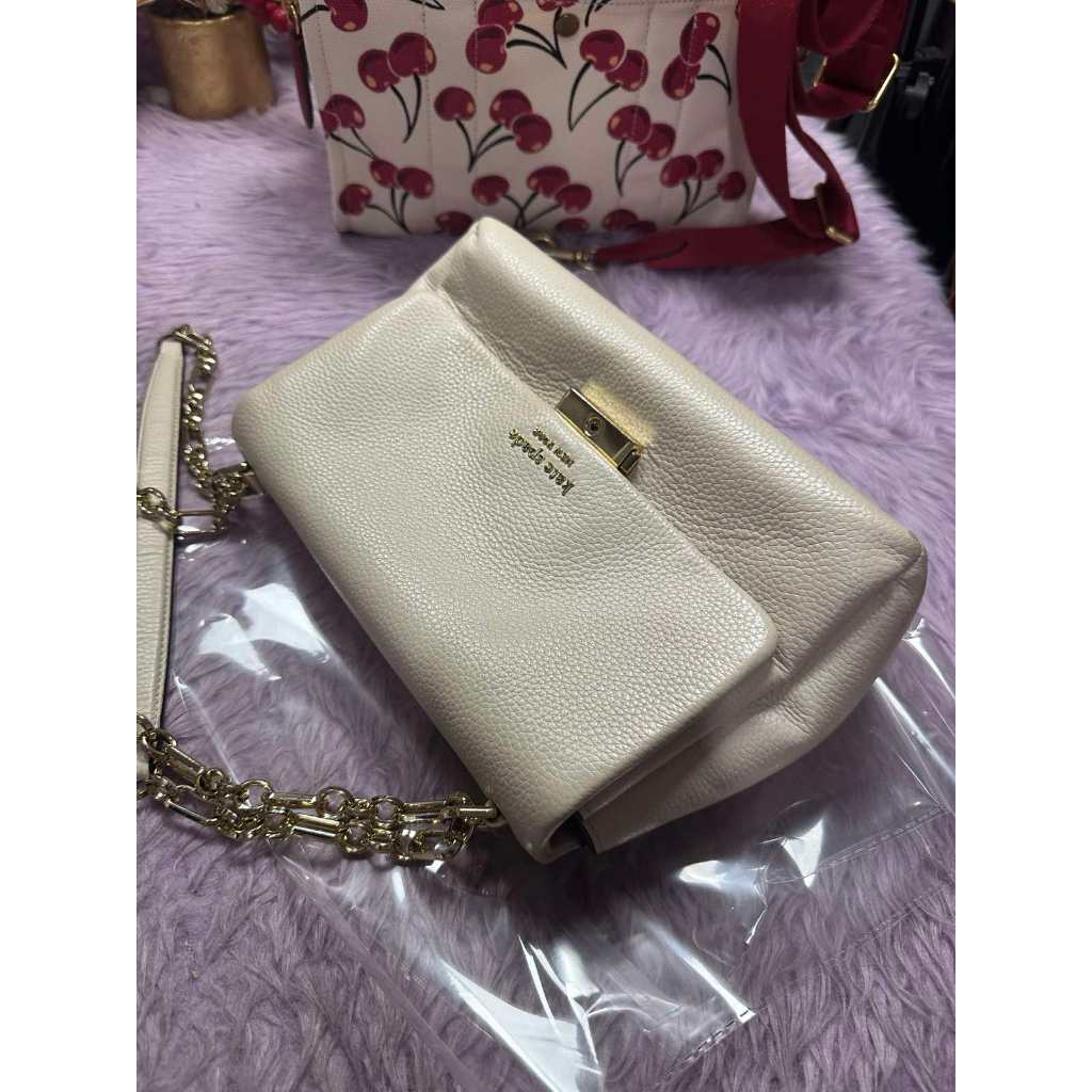ORIG Preloved KS Carlyle Medium Shoulder White Chain Bag