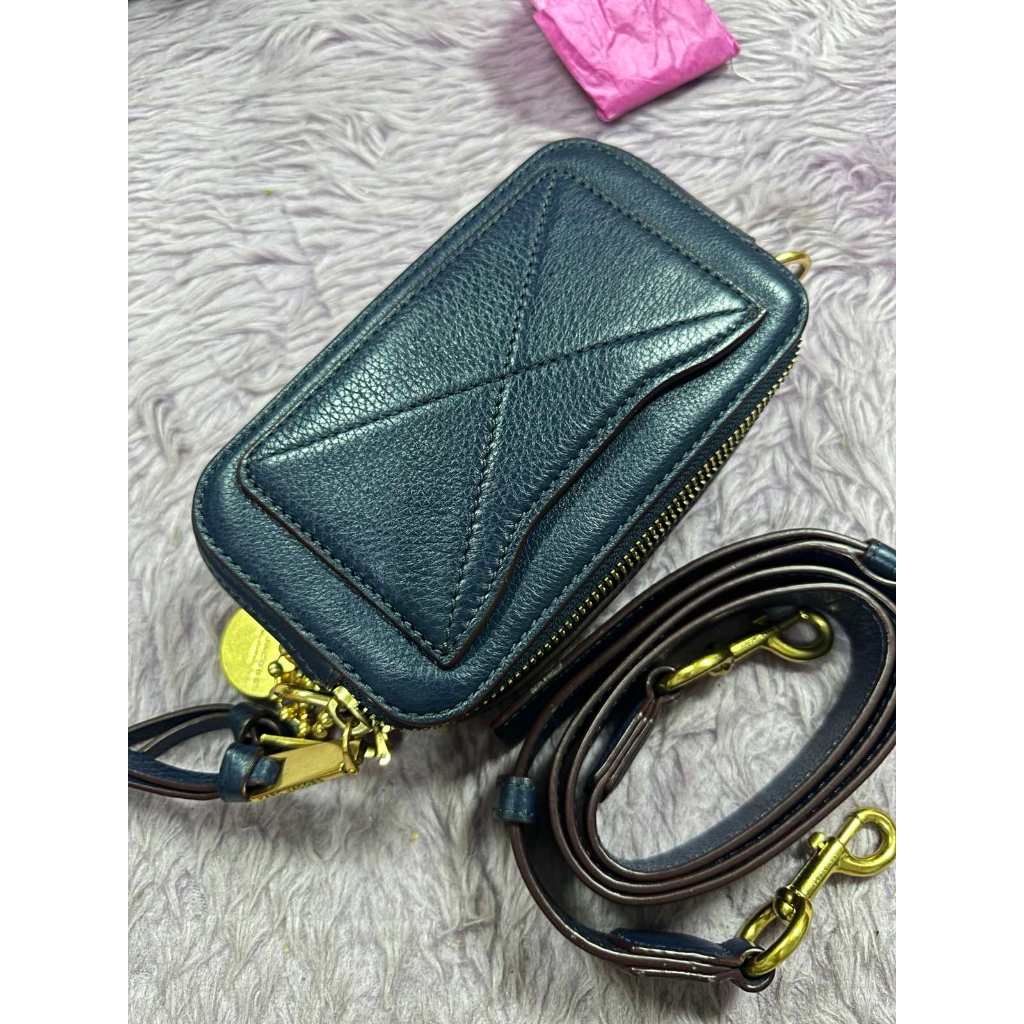 ORIG Preloved MJ RARE Snapshot Calfskin Recruit Camera Navy Blue Bag