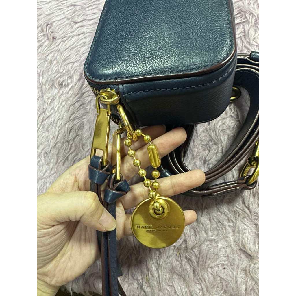 ORIG Preloved MJ RARE Snapshot Calfskin Recruit Camera Navy Blue Bag