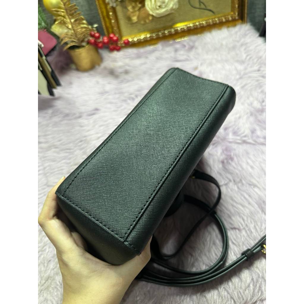 ORIG Preloved TB Emerson Mini Top Zip Tote Black Bag