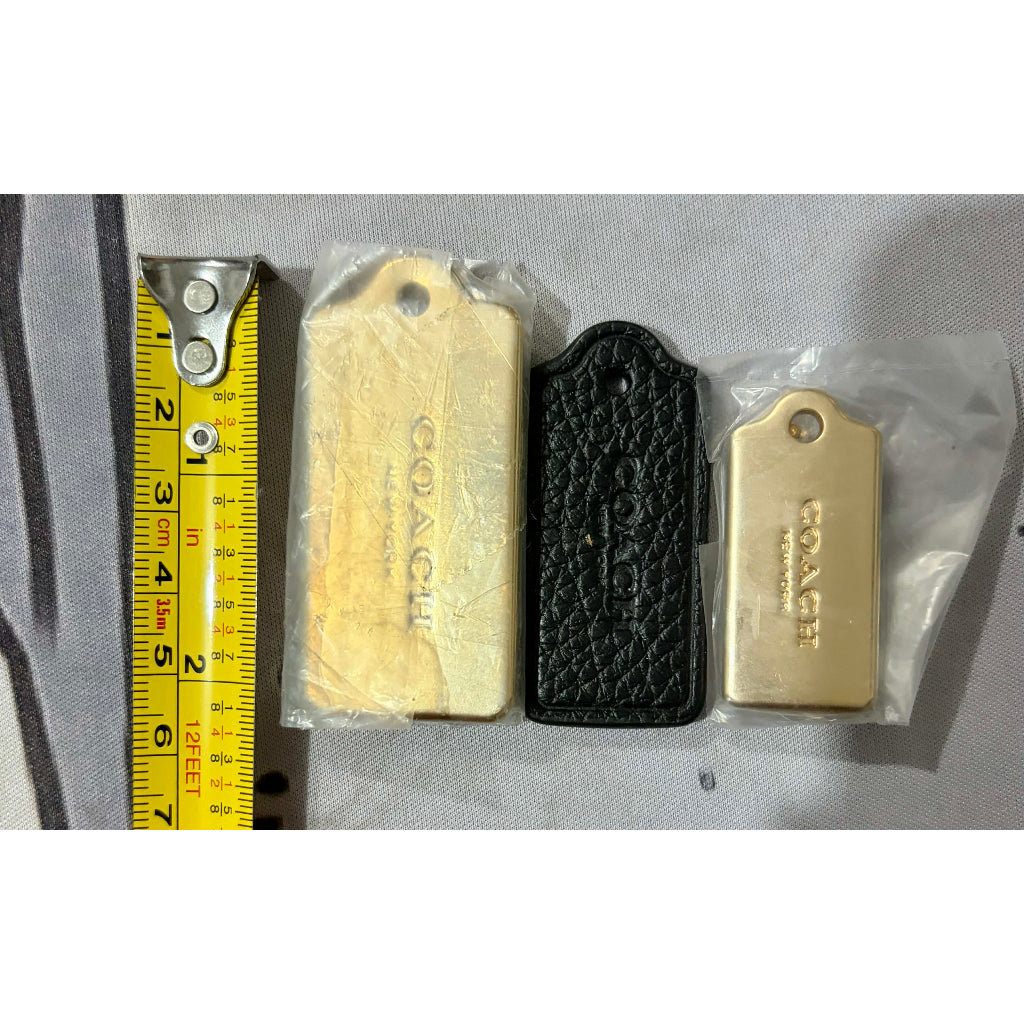 Orig Small Wallet Leather Gold Keychain / Bag Charms / Hangtag