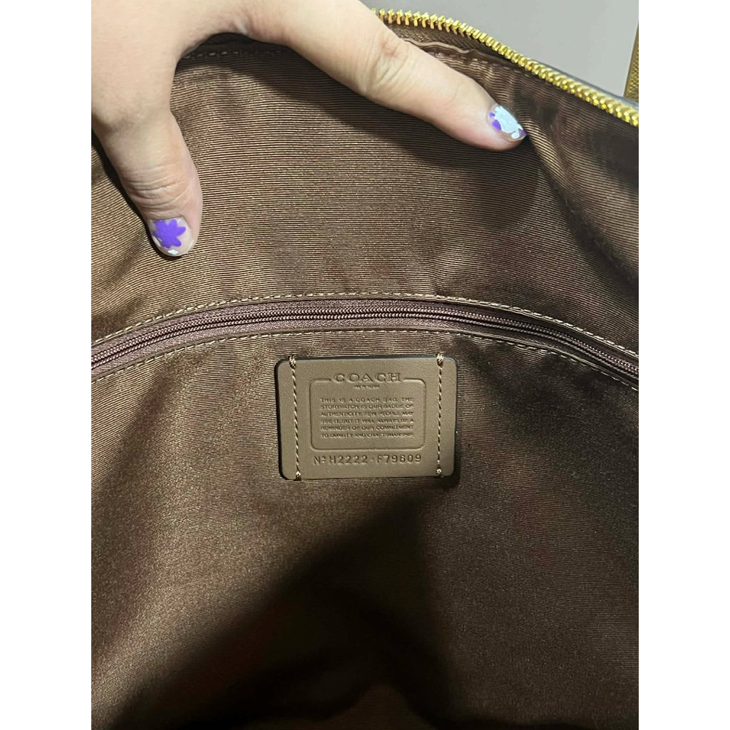 ORIG Preloved CCH Gallery Tote Signature Canvas Big Khaki Bag