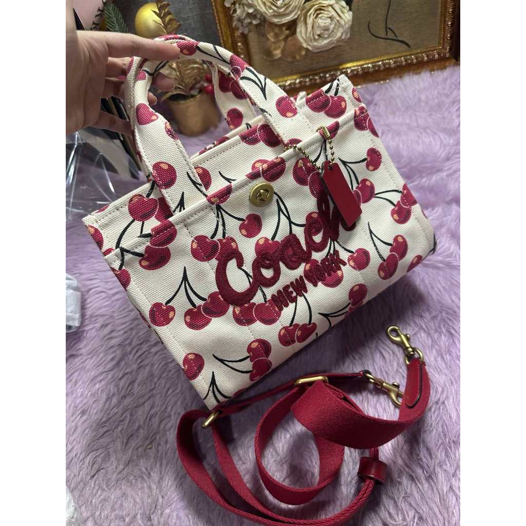 ORIG Preloved CCH RARE Cargo White Tote Bag 26 With Cherry Print