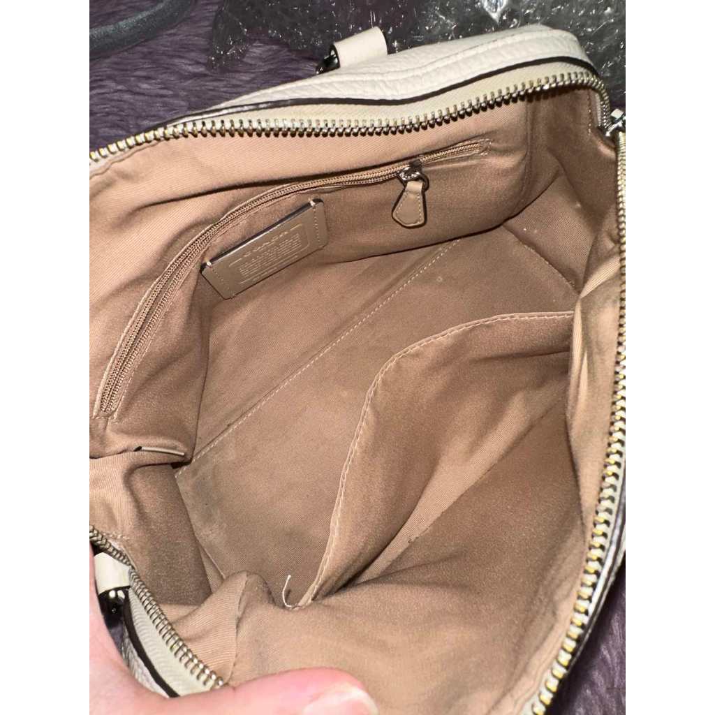 ORIG Preloved CCH Rowan Satchel White Bag With Thick Purple Strap