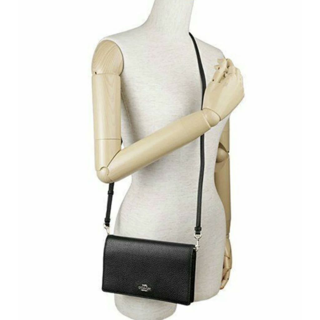 ORIG Preloved CCH Anna Foldover Clutch Crossbody Slim Black Bag